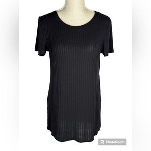 Bozzolo Black Ribbed Tunic